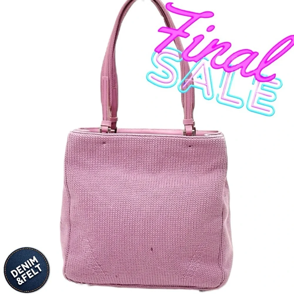 Prada Women’s‎ Purple/Lavender Vintage Wool Knitted Tote Bag/Purse/Handbag 💜